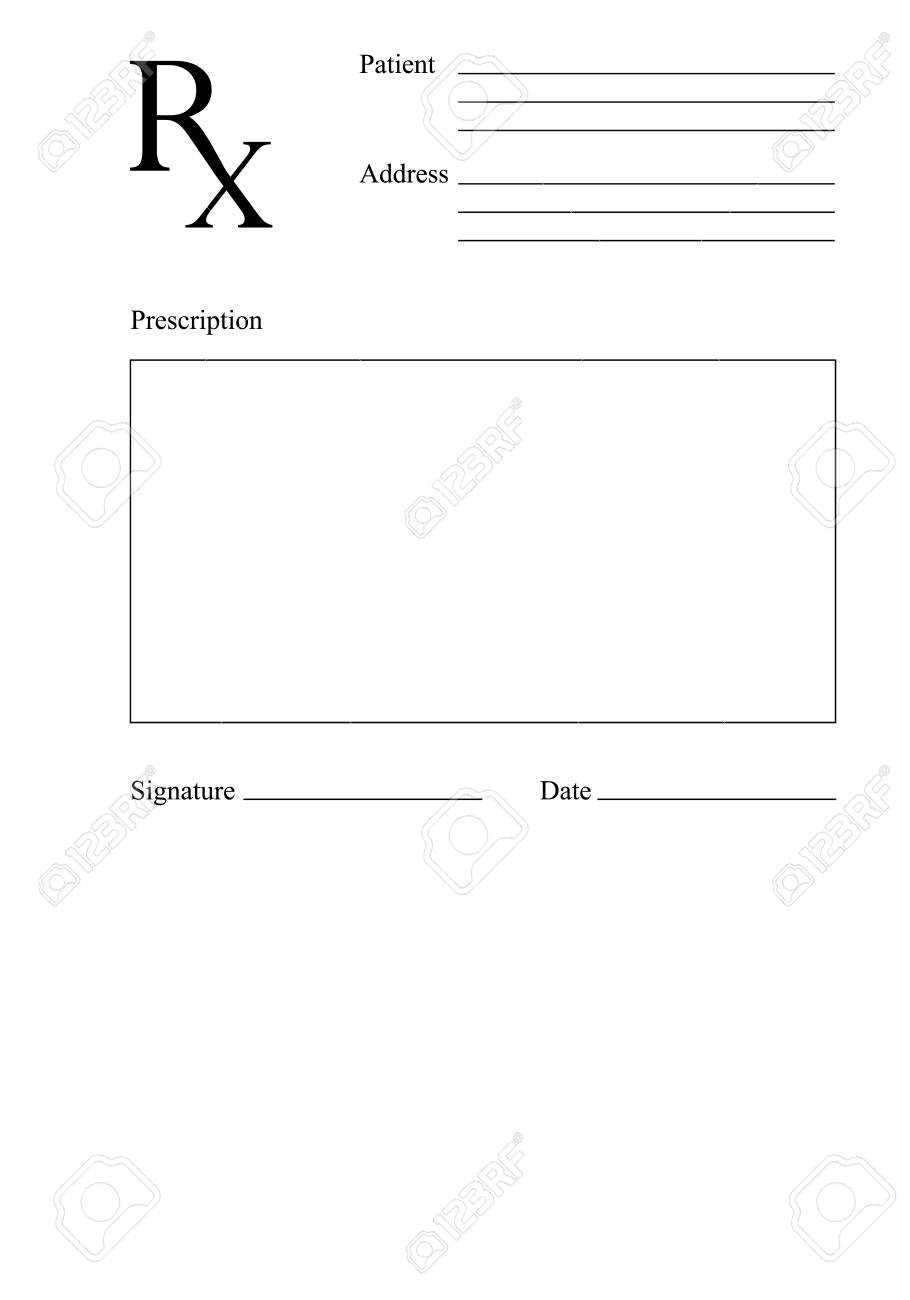 Blank Rx Prescription Form. Medical Concept. Vector Illustration Regarding Blank Prescription Form Template
