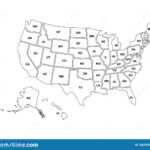 Blank Similar Usa Map Isolated On White Background. United In United States Map Template Blank
