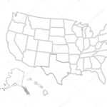 Blank Similar Usa Map Isolated On White Background. United Throughout Blank Template Of The United States