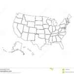 Blank Similar Usa Map Isolated On White Background. United With Regard To Blank Template Of The United States