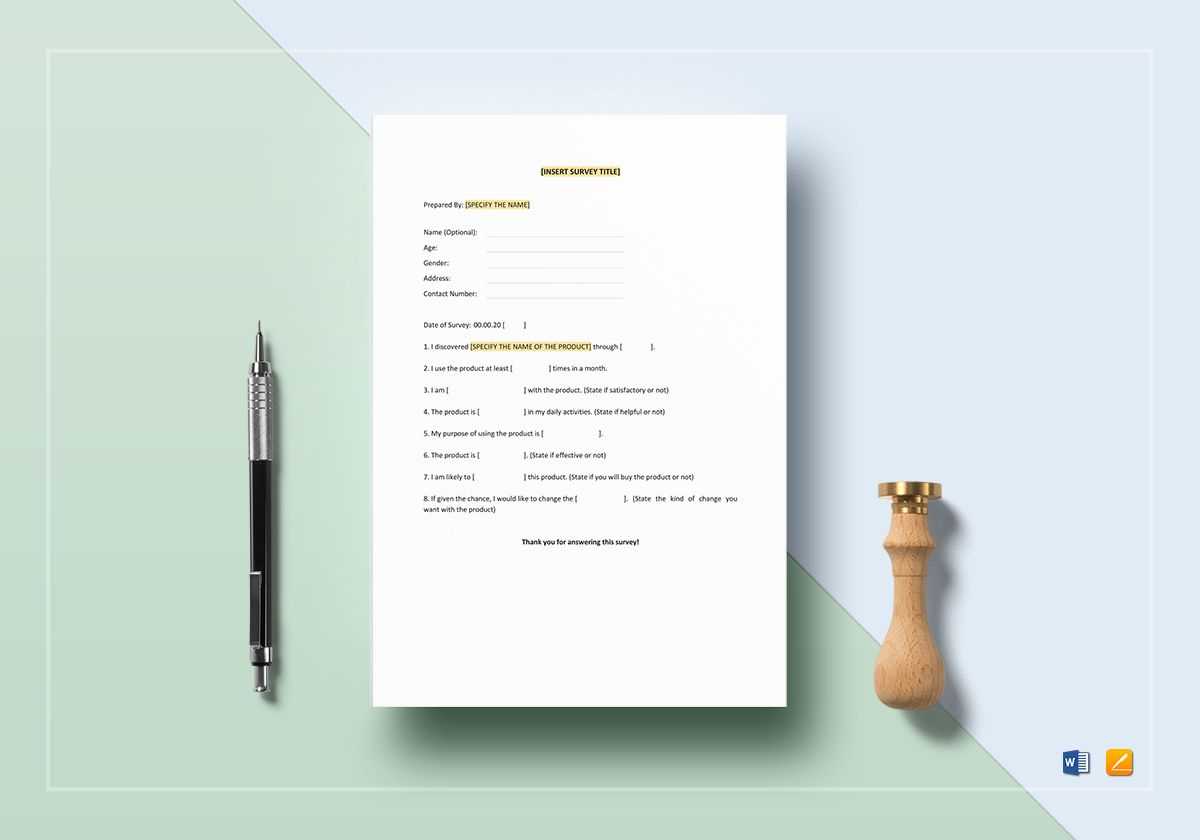 Blank Survey Template For Questionnaire Design Template Word