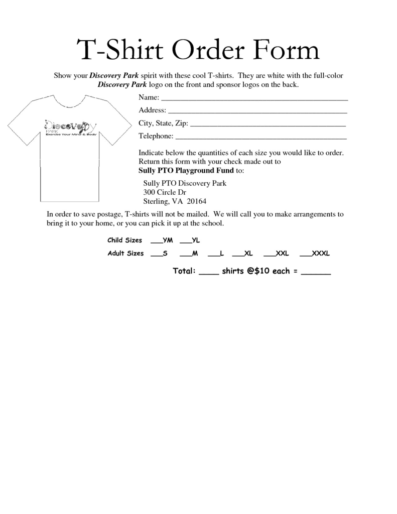 Blank T Shirt Order Form Template Word Unique 35 Awesome T With Regard To Blank Sponsor Form Template Free