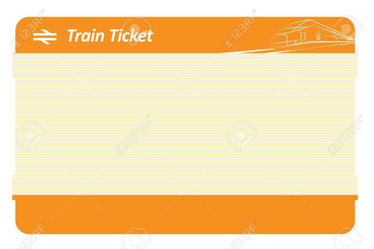 Blank Train Ticket On White Background For Blank Train Ticket Template