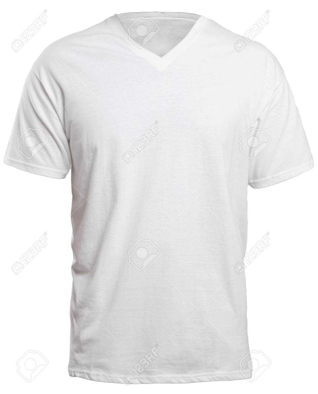 Blank V Neck Shirt Mock Up Template, Front View, Isolated On.. With Blank V Neck T Shirt Template