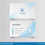Blue Business Card Template Illustration Design. Identity In Blank Business Card Template Download
