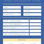 Blue Diamond Pattern College Report Card – Templatescanva With College Report Card Template
