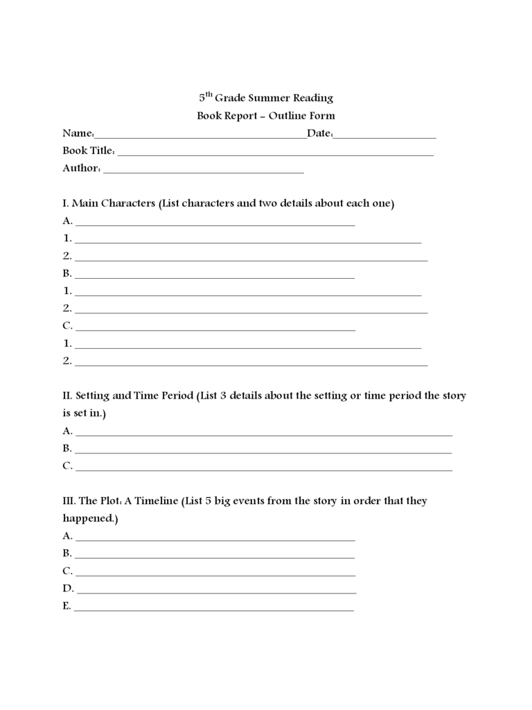 Book Report Template – 6 Free Templates In Pdf, Word, Excel Pertaining To Book Report Template 6Th Grade