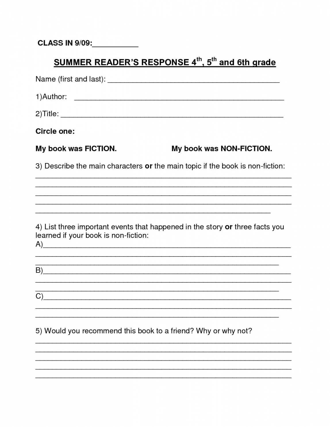 Book Report Template 8Th Grade Pertaining To 1St Grade Book Report Template