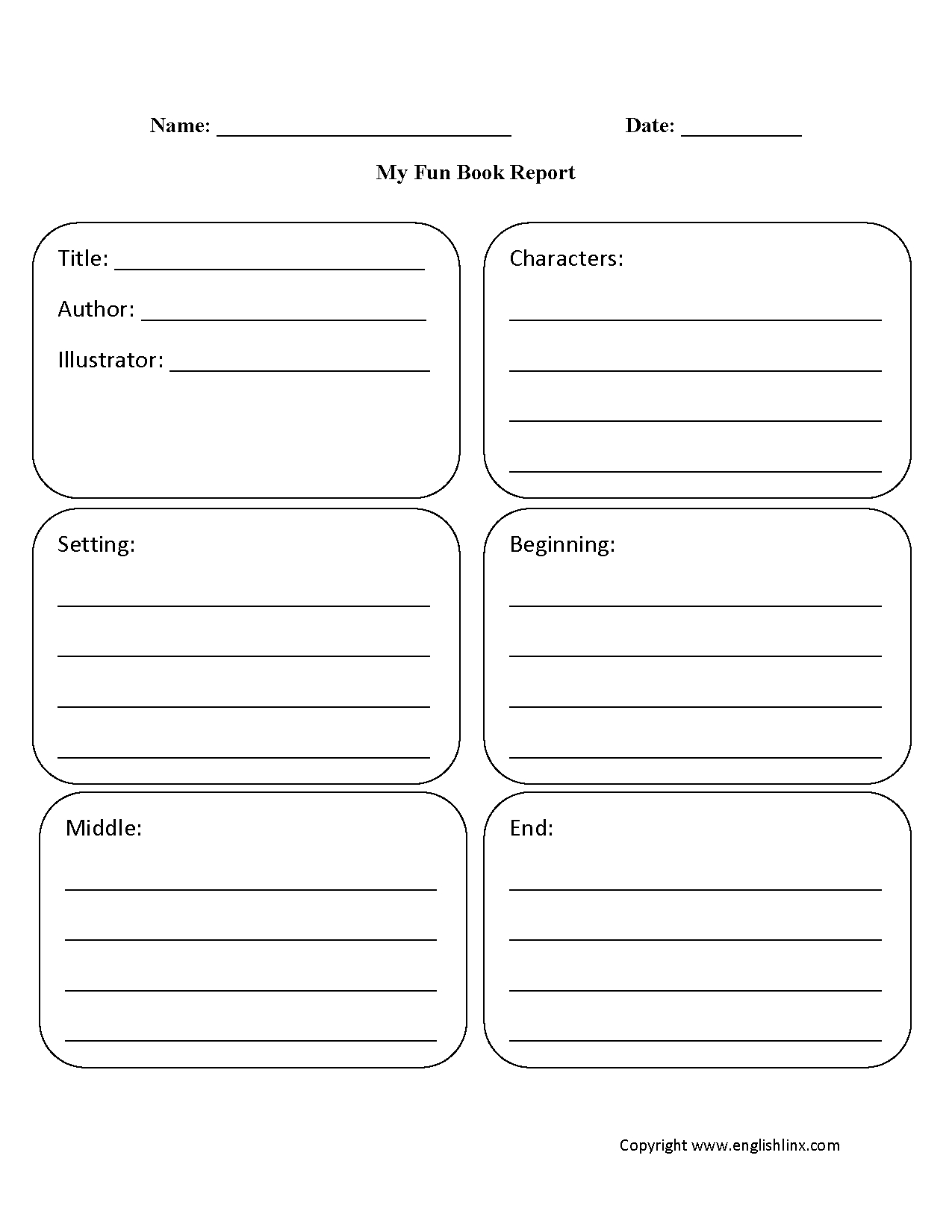 Book Report Worksheets | My Fun Book Report Worksheet For Book Report Template 4Th Grade
