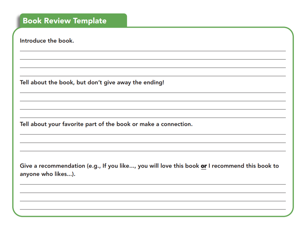 Book Review Examples And How To Write A Book Review In Middle School Book Report Template