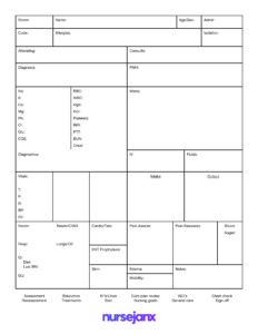 Brain Nurse Report Sheet Template - Nursejanx Store for Nurse Report Sheet Templates