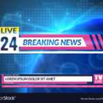 Breaking News Tv Reporting Screen Banner Template For News Report Template