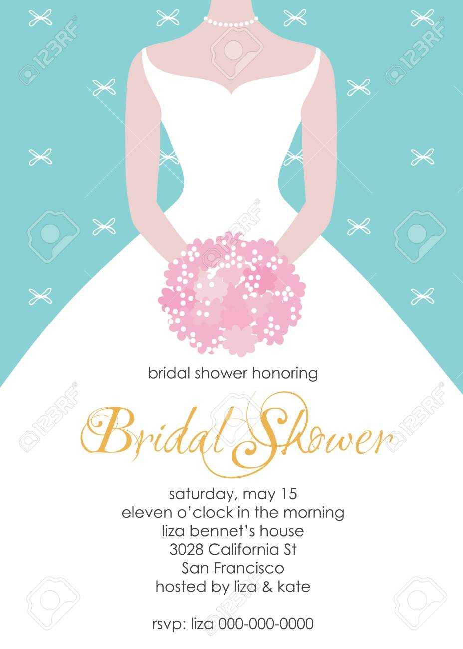 Bridal Shower Invitation Template. Wedding Fashion Vector Illustrartion With Regard To Blank Bridal Shower Invitations Templates