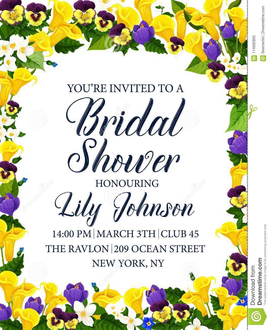 Bridal Shower Party Or Wedding Ceremony Invitation Stock Inside Bridal Shower Banner Template