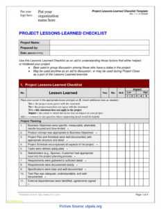 Briliant Lessons Learned Checklist Prince2-Lessons-Learned pertaining to Prince2 Lessons Learned Report Template