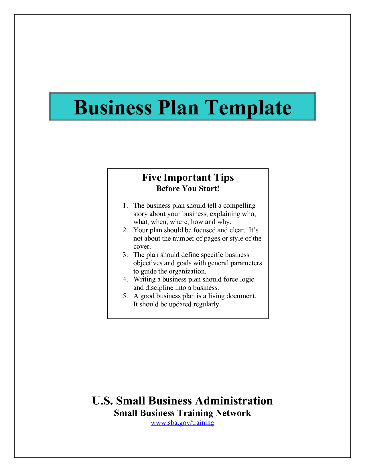 Business Plan Template Sba Word Sbar Excel Small For Loan Pertaining To Sbar Template Word
