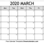 Calendar March To July 2020 | Printable Calendar 2020 In Full Page Blank Calendar Template