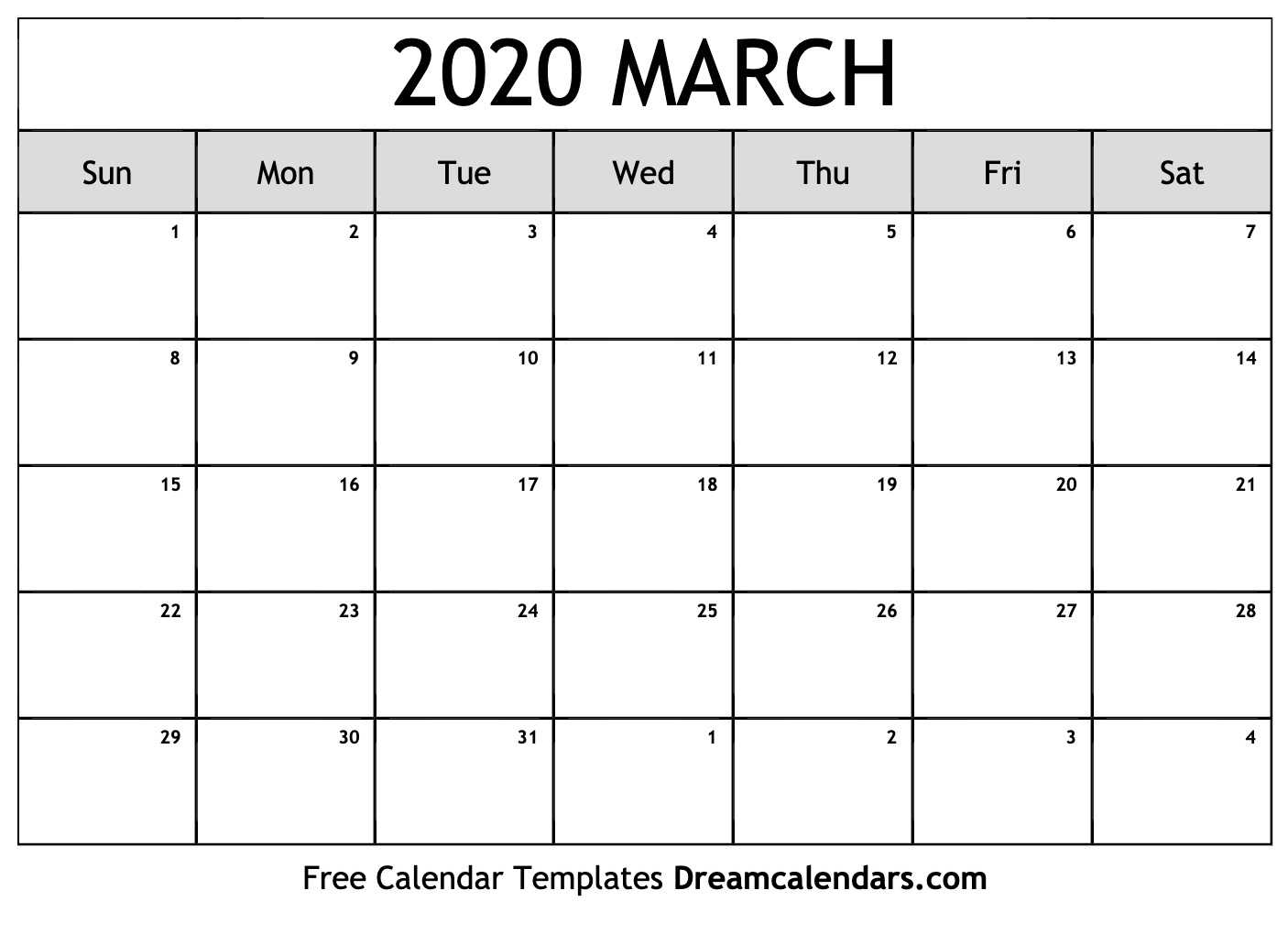 Calendar March To July 2020 | Printable Calendar 2020 In Full Page Blank Calendar Template