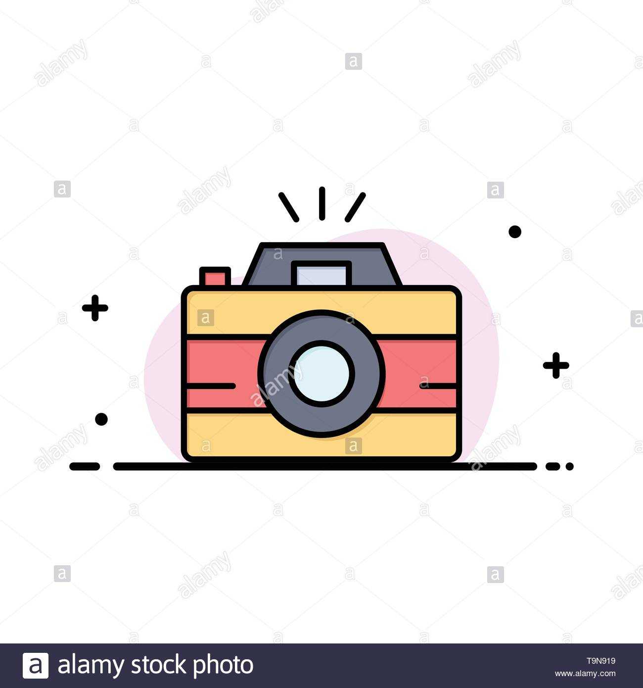 Camera, Image, Photo, Photography Business Flat Line Filled Throughout Photography Banner Template