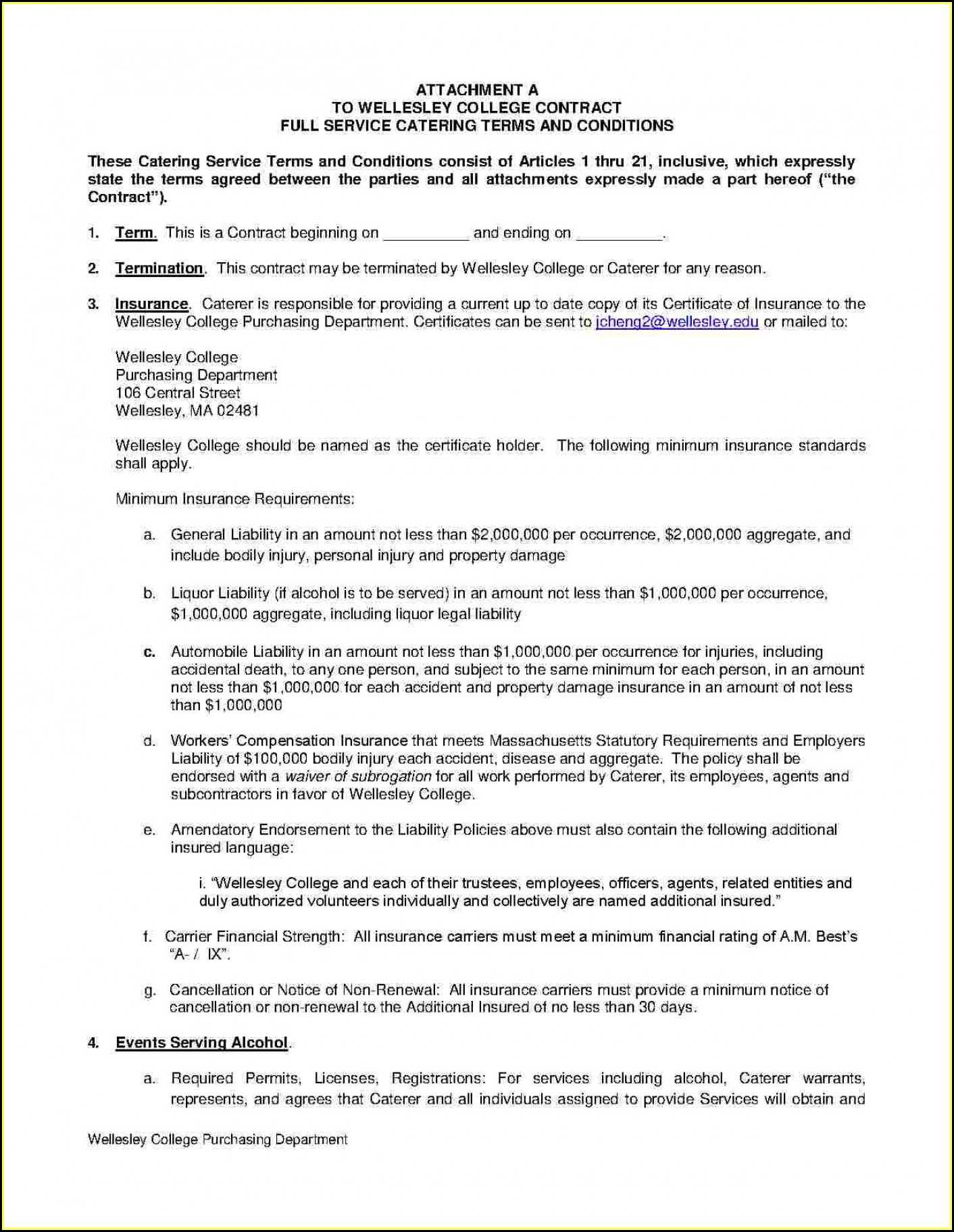 Catering Service Contract Template – Template 1 : Resume Pertaining To Catering Contract Template Word