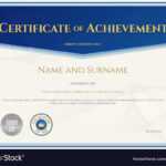Certificate Achievement Template Blue Theme With Blank Certificate Of Achievement Template
