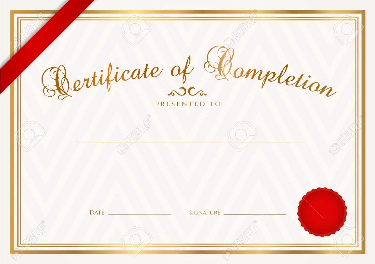 Certificate, Diploma Of Completion Design Template, Sample Background.. For Graduation Certificate Template Word
