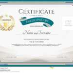 Certificate Of Participation Template With Green Broder Intended For Certificate Of Participation Template Word