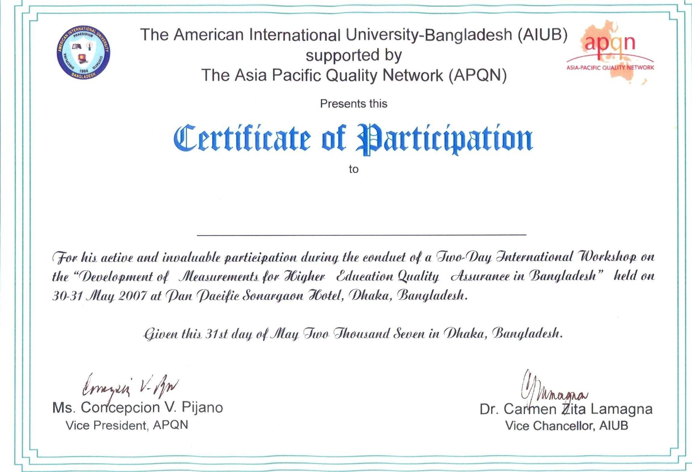 Certificate Of Participation Wording - Karan.ald2014 Within Certificate Of Participation Template Word