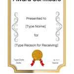 Certificate Templates within Blank Certificate Of Achievement Template