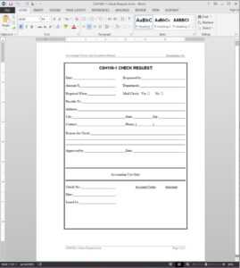Check Request Template | Csh106-1 for Check Request Template Word