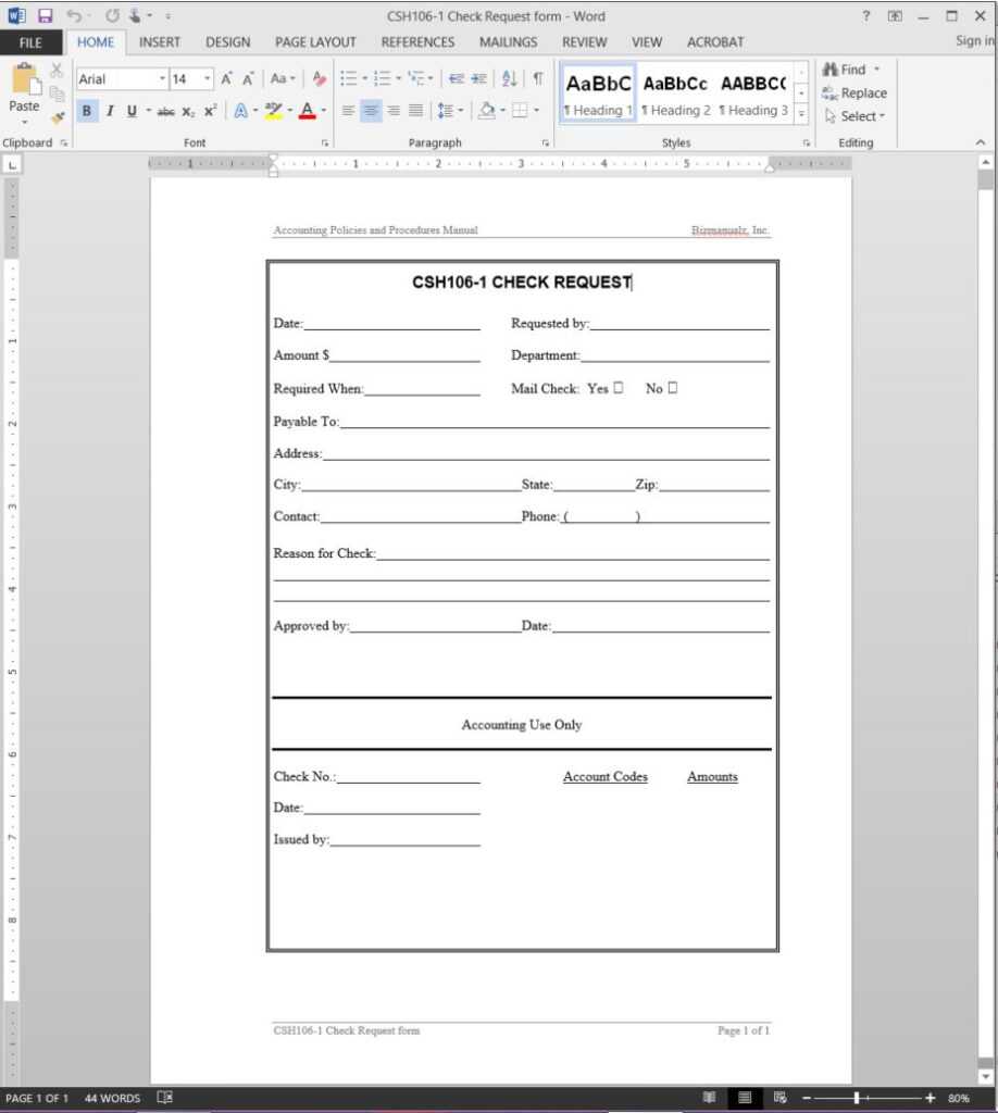 Check Request Template Word Best Professional Templates