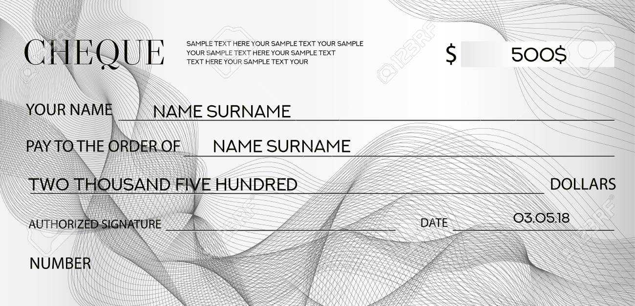 Cheque (Check Template), Chequebook Template. Blank Bank Cheque.. With Regard To Blank Business Check Template Word