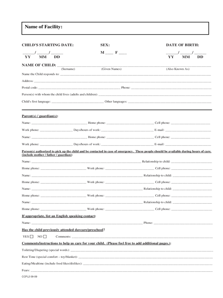 Child Registration Form – 3 Free Templates In Pdf, Word Throughout Registration Form Template Word Free