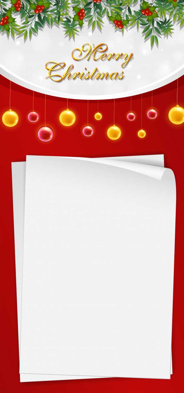 Christmas Card Template With Blank Paper And Mistletoes Pertaining To Blank Christmas Card Templates Free