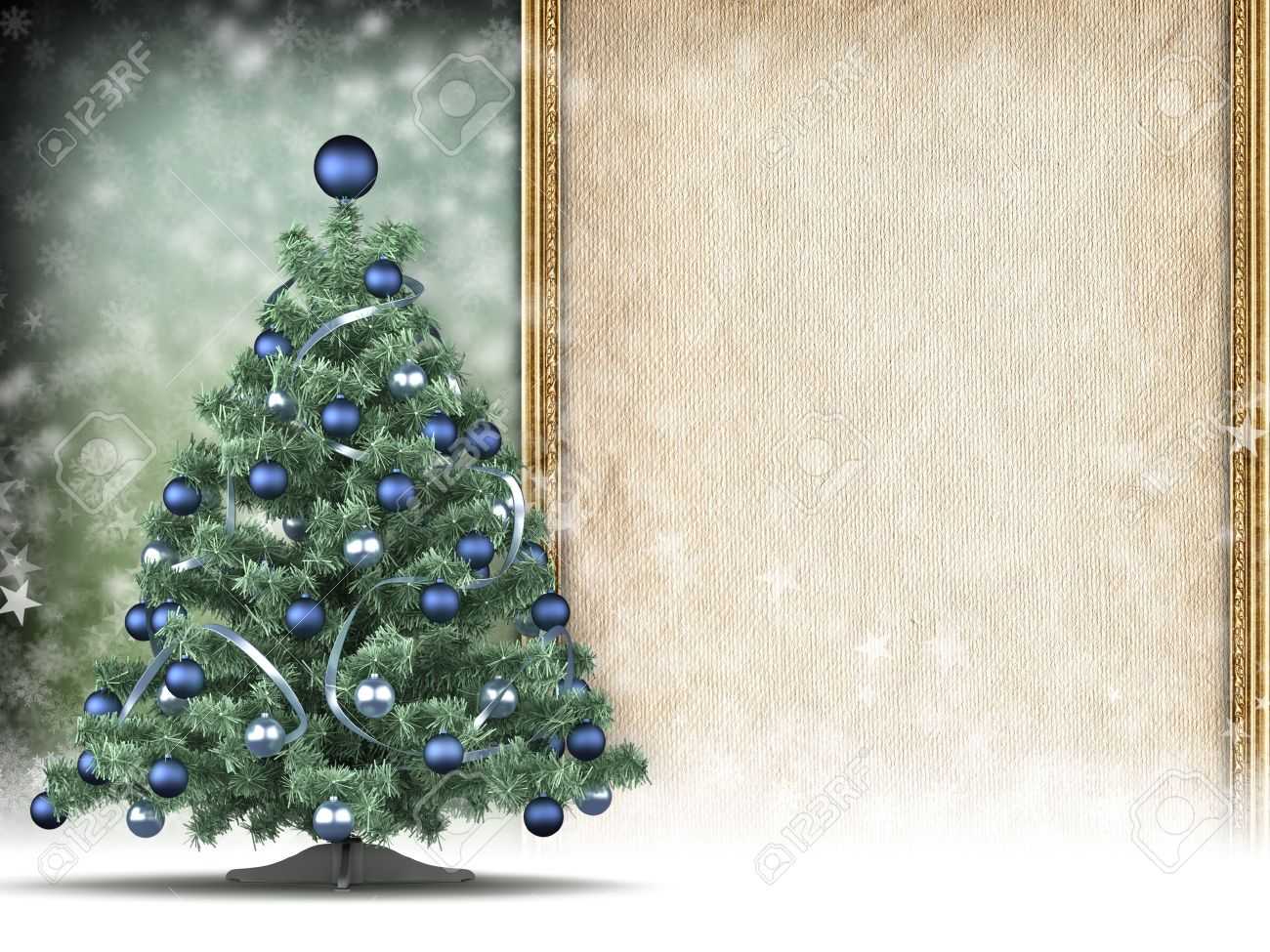 Christmas Card Template - Xmas Tree And Blank Space For Text Inside Blank Christmas Card Templates Free