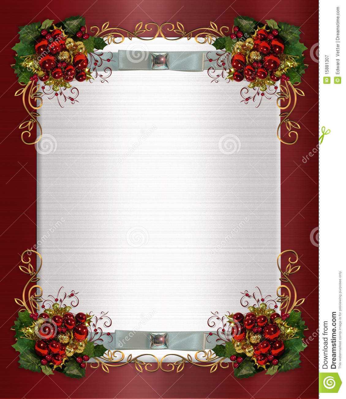 Christmas Or Winter Wedding Border Stock Illustration Pertaining To Free Christmas Invitation Templates For Word