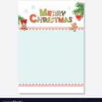 Christmas Santa Letter Blank Template A4 Decorated for Blank Letter From Santa Template