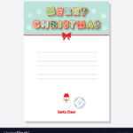 Christmas Santa Letter Blank Template A4 Decorated With Blank Letter From Santa Template