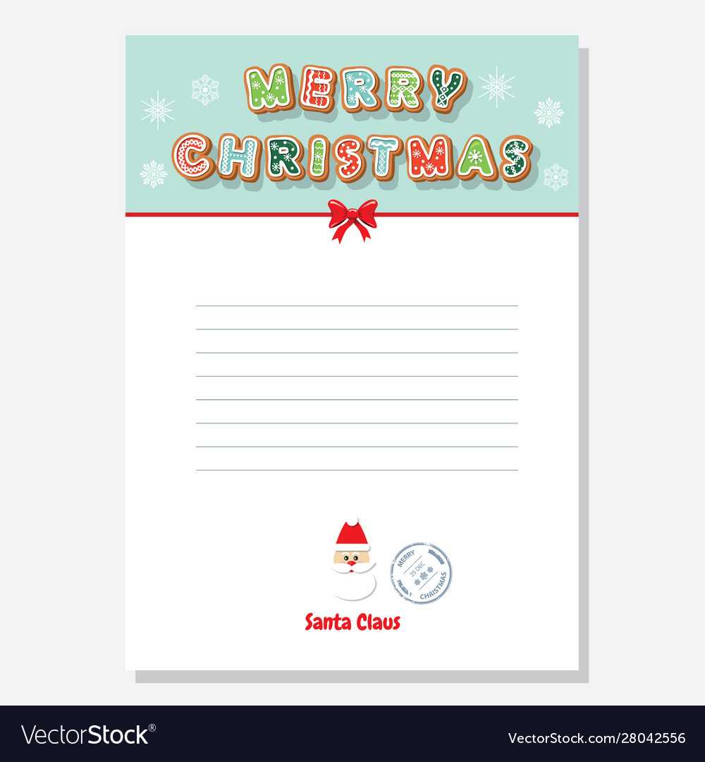 Christmas Santa Letter Blank Template A4 Decorated With Blank Letter From Santa Template