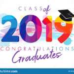 Class Of 2019 Year Graduation Banner, Awards Concept Stock In Graduation Banner Template
