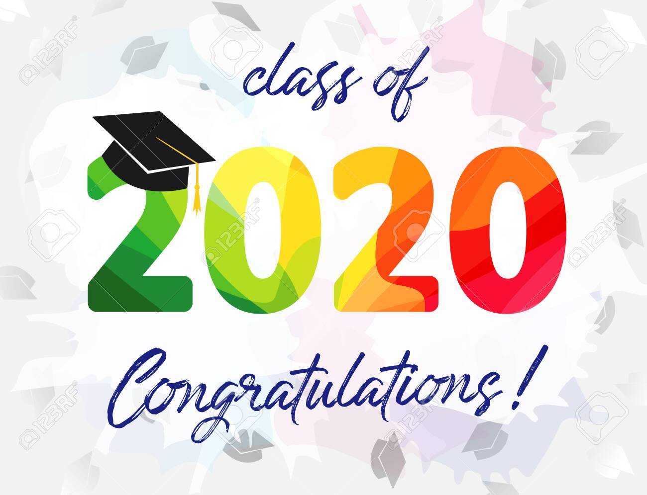 Class Of 2020 Year Graduation Banner, Awards Concept. Shining.. For Graduation Banner Template