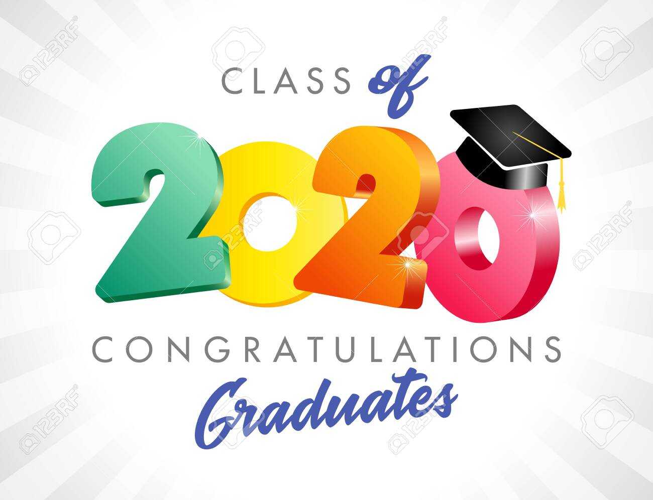 Class Of 2020 Year Graduation Banner, Awards Concept. T Shirt.. With Graduation Banner Template
