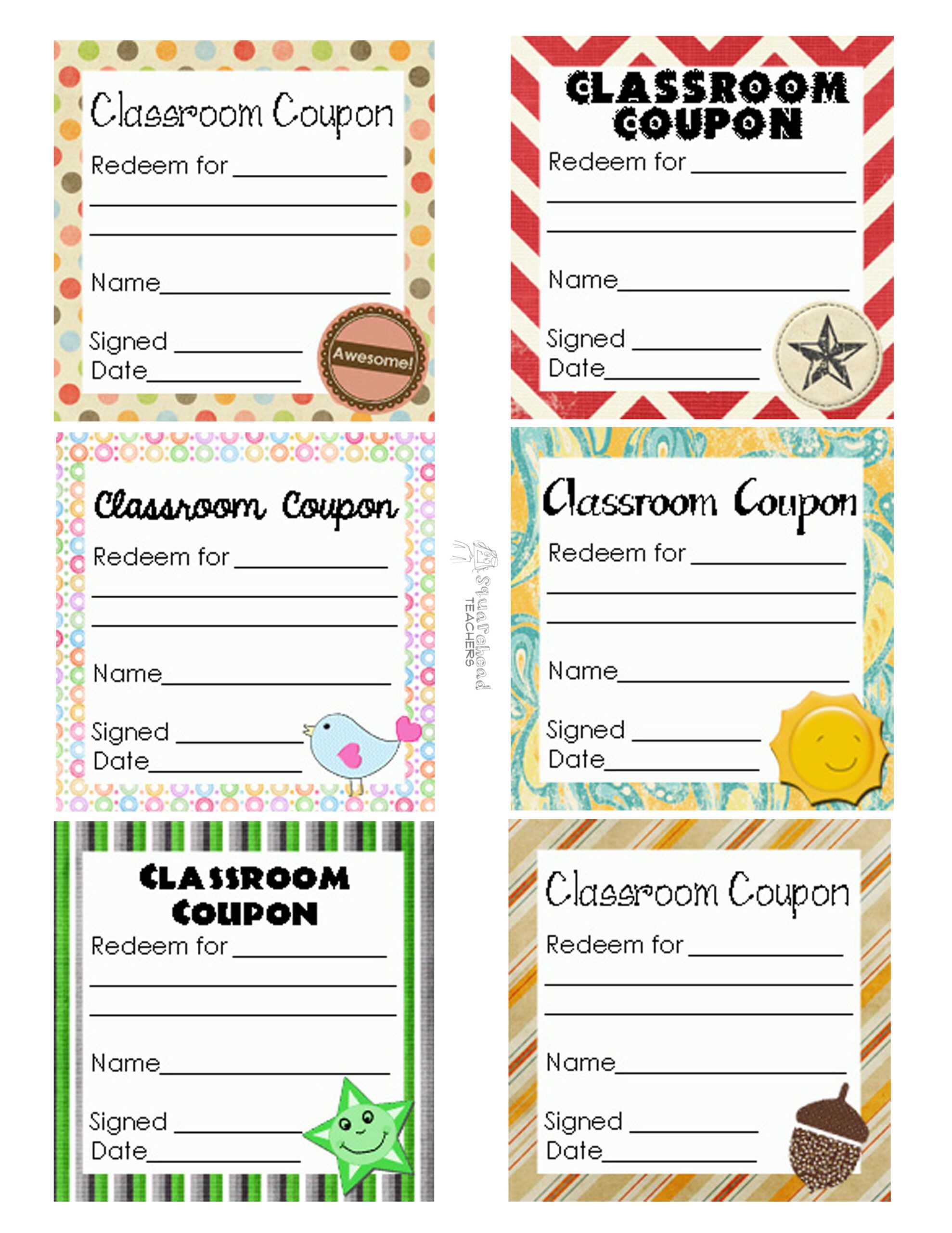 Classroom Coupons Updated | Squarehead Teachers Pertaining To Coupon Book Template Word