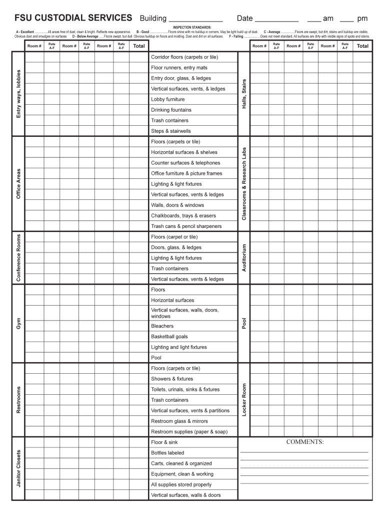 Cleaning Inspection Checklist Template – Fill Online Inside Cleaning Report Template