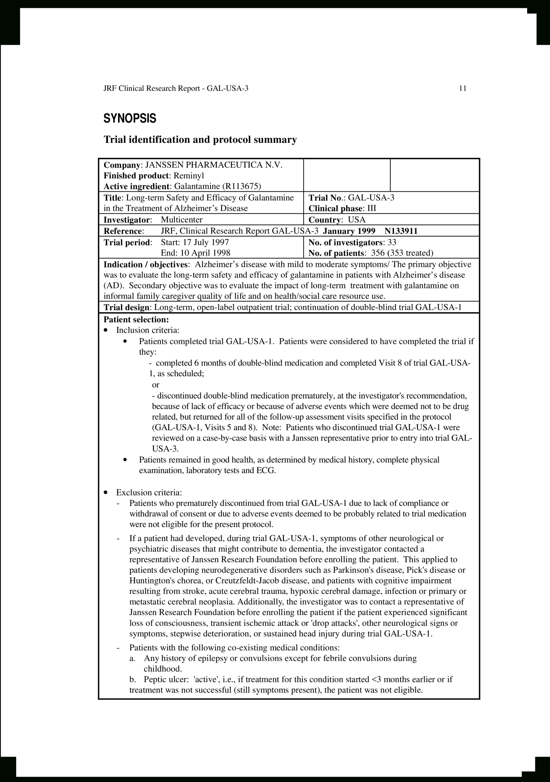 Clinical Research Report Synopsis | Templates At Throughout Trial Report Template