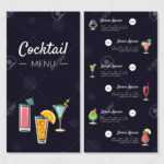 Cocktail Menu Card – Barati.ald2014 Pertaining To Cocktail Menu Template Word Free