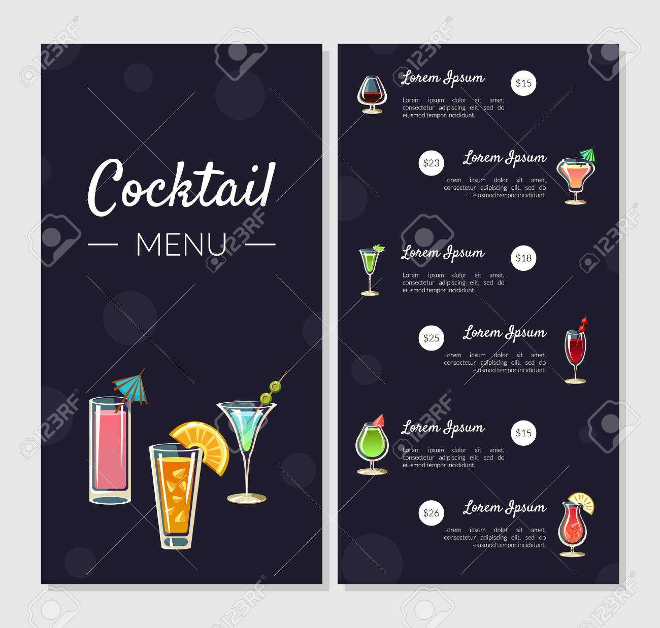Cocktail Menu Card – Barati.ald2014 Pertaining To Cocktail Menu Template Word Free