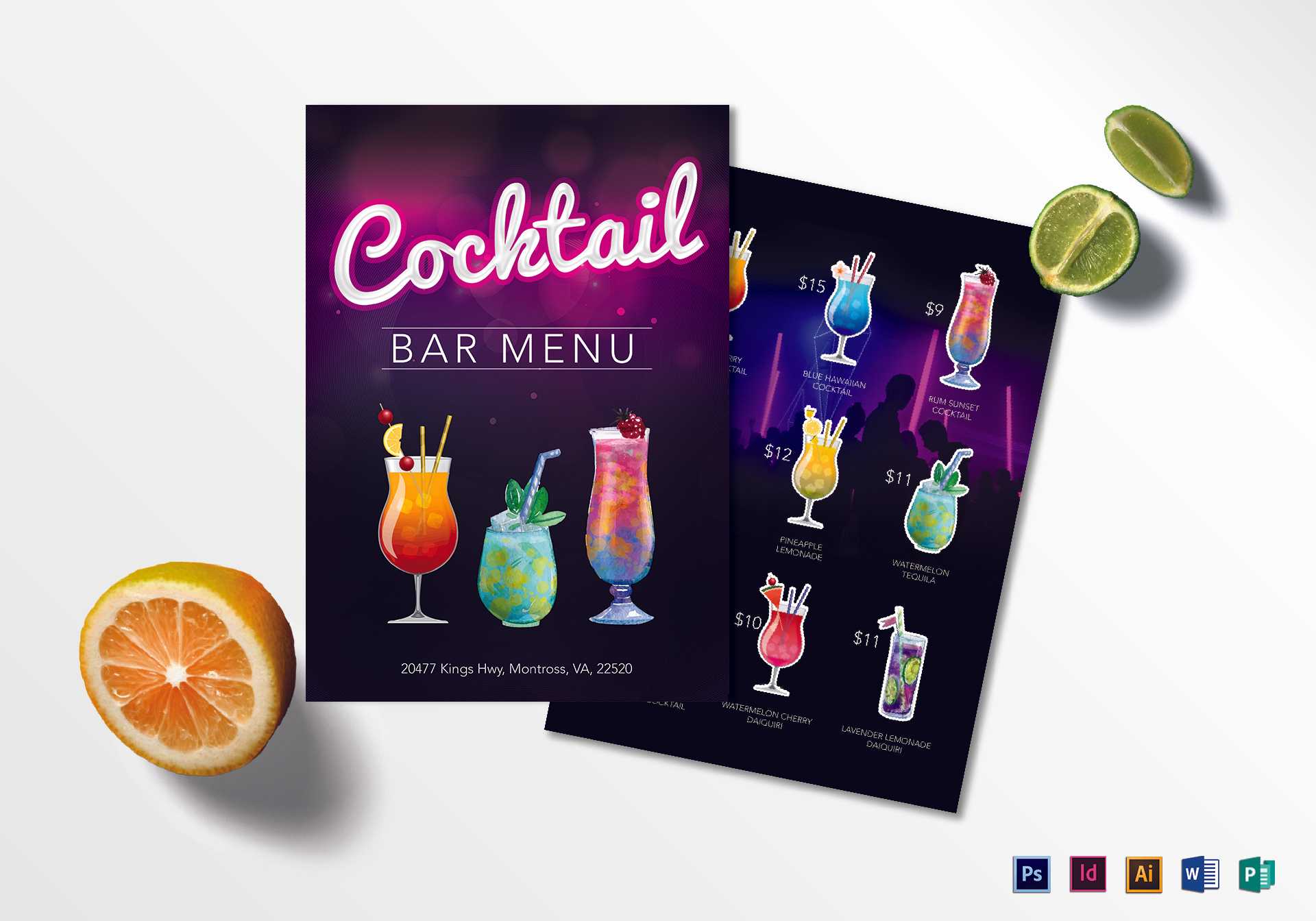 Cocktail Menu Design – Karan.ald2014 Inside Cocktail Menu Template Word Free