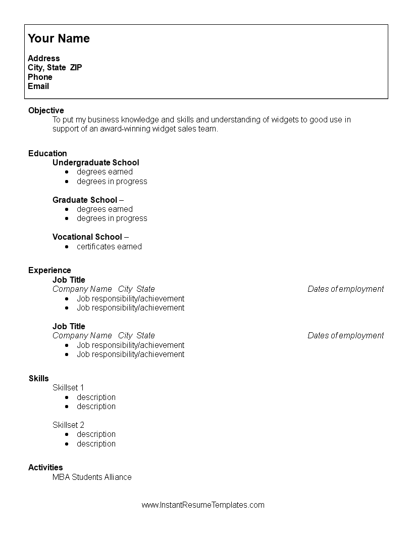 College Student Resume | Templates At Allbusinesstemplates Intended For College Student Resume Template Microsoft Word