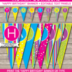 Colorful Banner Template With Diy Birthday Banner Template